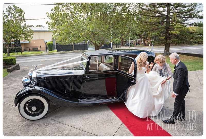 Bride Stepping Out Of The Bridal Car